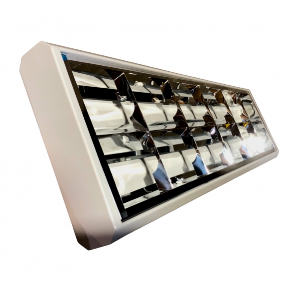 Luminária de Sobrepor para 2 Lâmpadas Tubulares LED 9 W com Refletor e Aletas Anodizadas Elétrica Bichuette