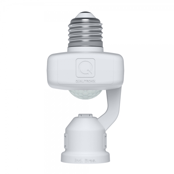 Sensor Presença E27 Bivolt com Fotocélula Ajuste 360° QA17M Qualitronix