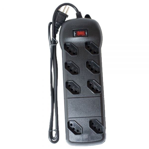 Filtro Linha 8 Tomadas Bivolt Preto QFL8 Qualitronix
