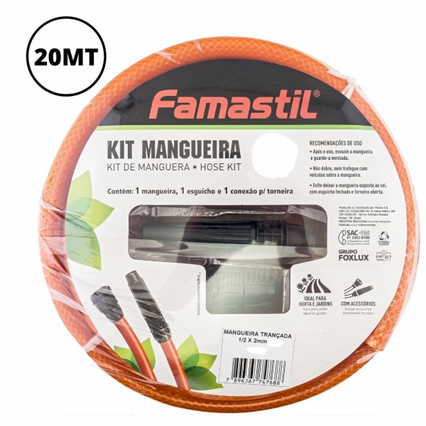 Mangueira Para Jardim 1/2 Trançada Premium 20 Metros Foxlux F90.02