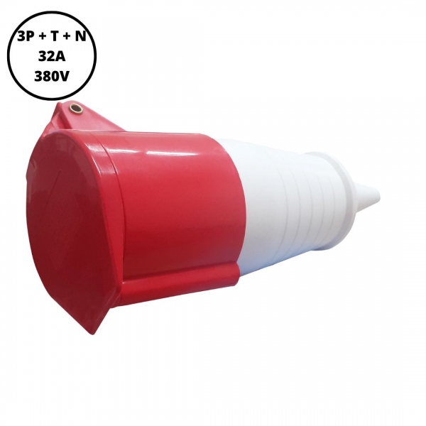 Acoplamento Industrial Fêmea 3P+T+N 32 A 380 V Vermelha 40006 Lukma