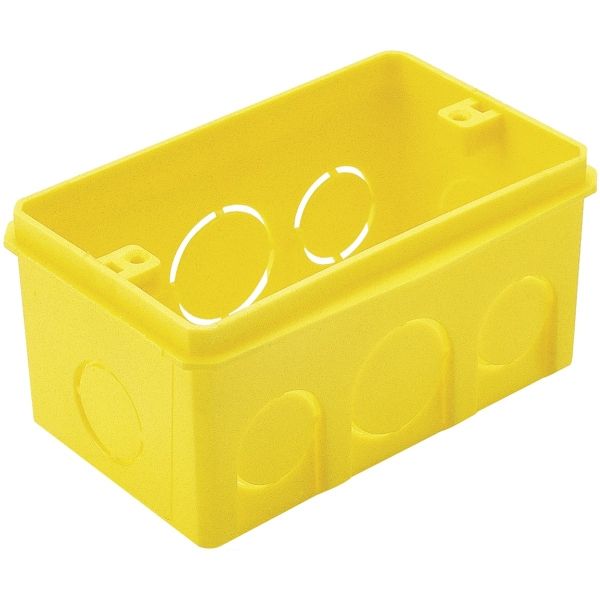 CAIXA DE LUZ EMBUTIR 4X2 PVC ALVENARIA AMARELA TRAMONTINA