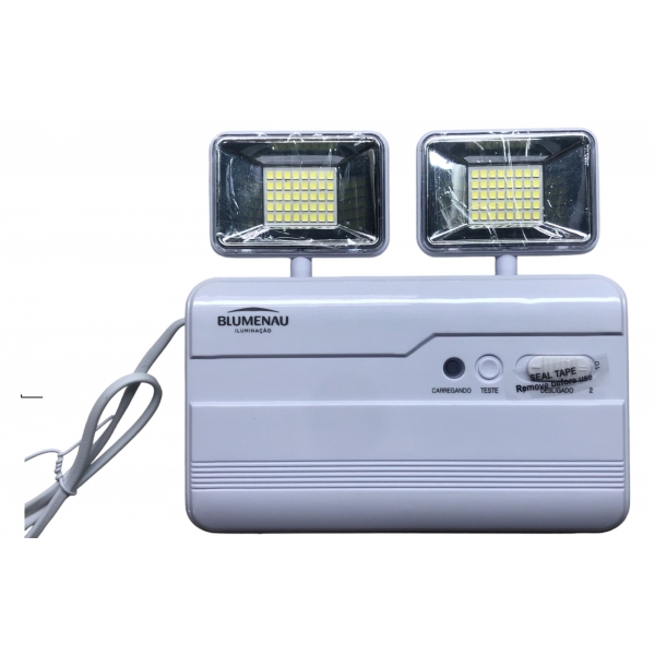 Luminária Emergência 2 Faróis LED 10 W 2200 lm Bivolt 40012224 Blumenau Iluminação