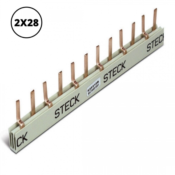 Barramento Pente Bifásico 2 x 28 Pinos 80 A 440 V S2F1000B Steck