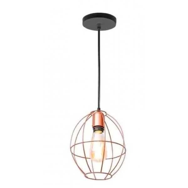 Pendente de Arame Bola 200 mm Cobre Illuminei
