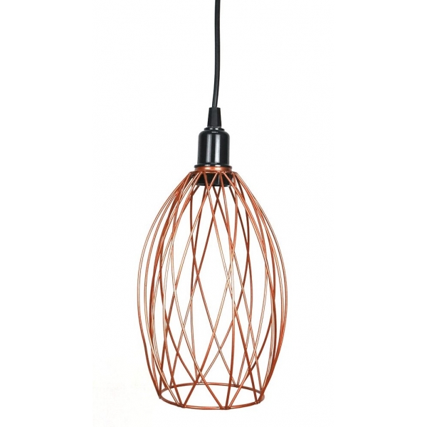 Pendente de Arame Barril Torcido Cobre Illuminei
