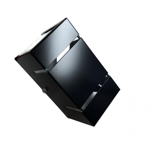 Arandela em Alumínio com 2 Frisos 15 x 8 x 8 cm Preta Foco Iluminação MOD1318M