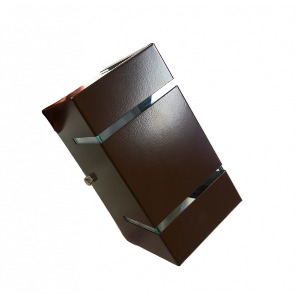 Arandela de Alumínio com 2 Frisos 15 x 8 x 8 cm Alumínio MOD1318M Foco Iluminação