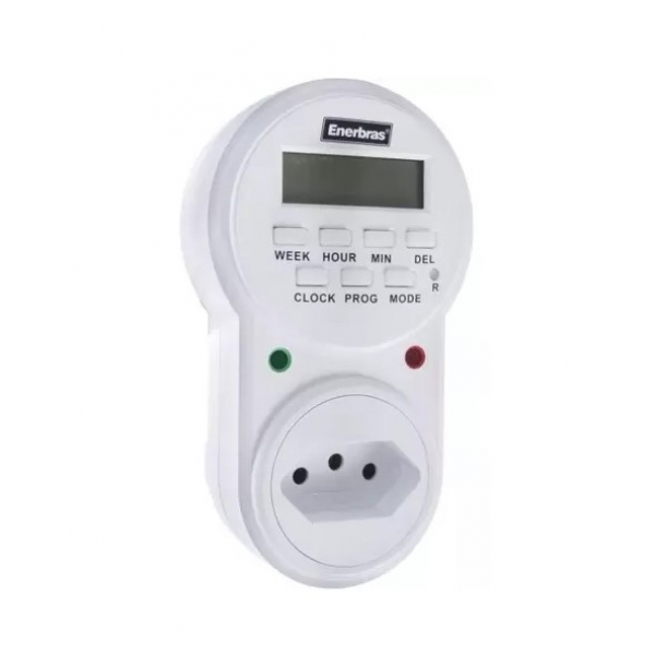 Timer Programador Digital Bivolt Plugue Tm-ed/p Enerbras