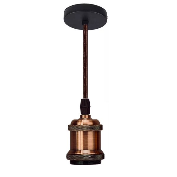 Pendente Copper E27 Fio Tecido Colorido GMH Pcopper