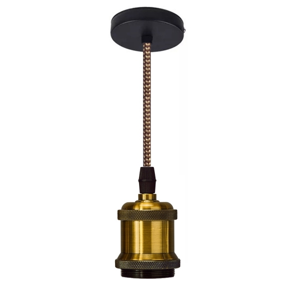 Pendente Gold E27 Fio Tecido Colorido GMH Gold