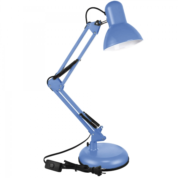 Luminária Desk Lampada E27 Articulada Dl-azul GMH
