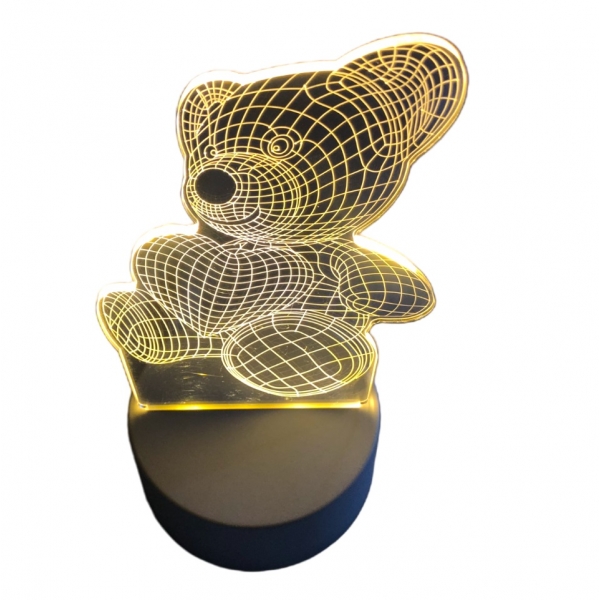 Luminária Abajur 3d Urso 4 W 5 V 3cores USB EmbuLED