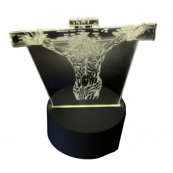 Luminária Decorativa 3D Cruz de Jesus 4 W 5 V 3 Cores USB Embuled