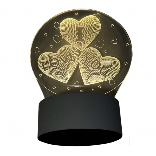 Luminária Decorativa 3D Love 4 W 5 V 3 Cores USB Embuled