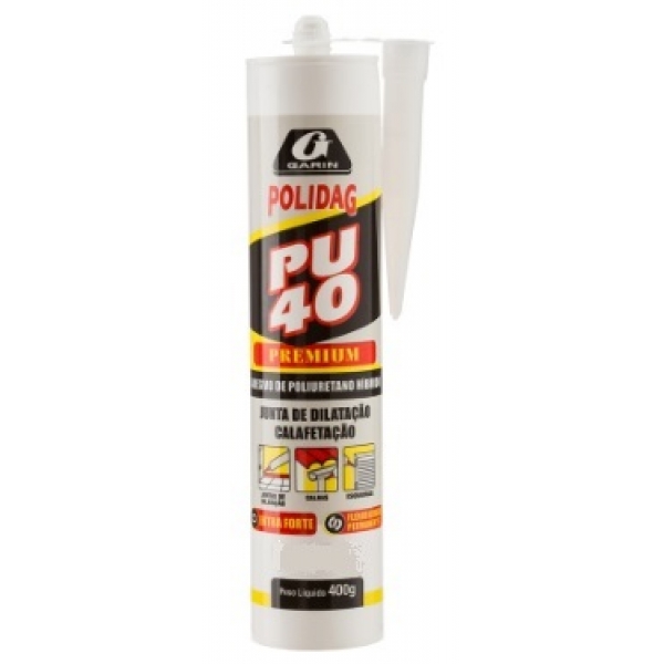 Cola Adesiva Multiuso Selante Polidag PU40 Preto 400 g Garin