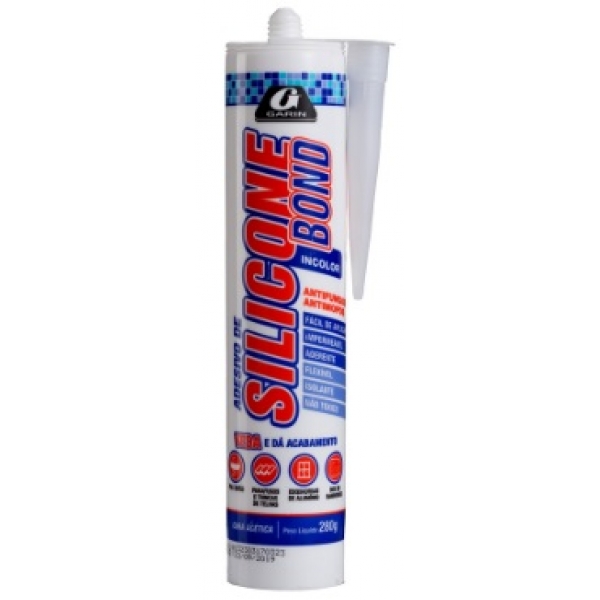 Silicone Bond Acético Incolor 280 g Garin Ssai-280