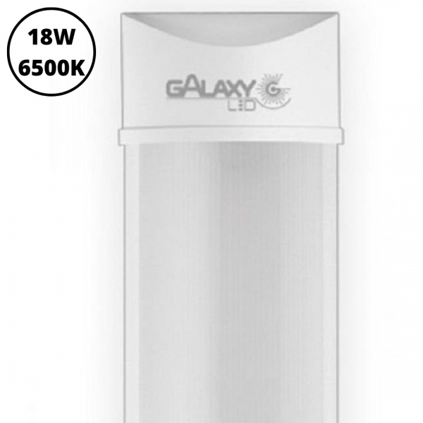 Luminária Tubular LED Slim 18 W 6500 K Frio Bivolt Galaxy