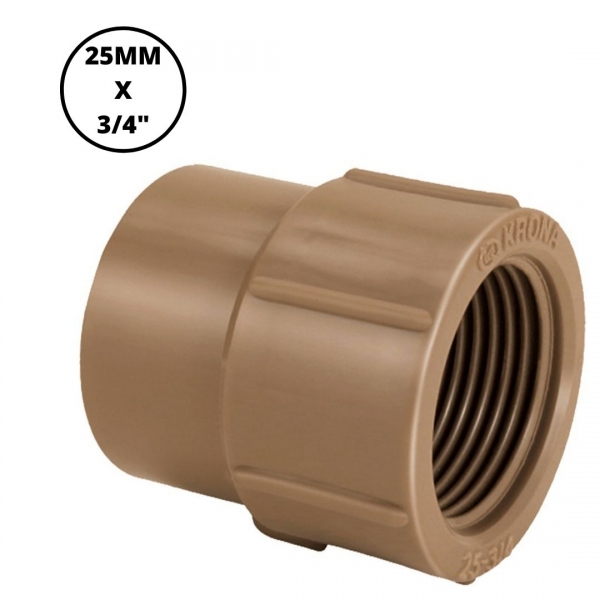Luva Soldável E Rosca Água Fria 25 mm x 3/4 pol. Krona 0488