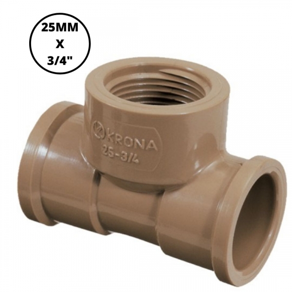 Tê Soldável E Rosca Água Fria 25 mm x 3/4 pol. Krona 0494
