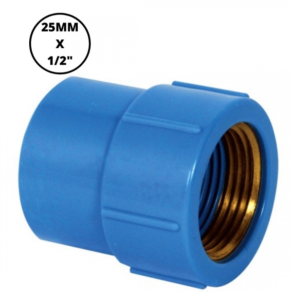 Luva Soldável com Bucha de Latão Água Fria 25 mm x 1/2 pol. Krona 0503