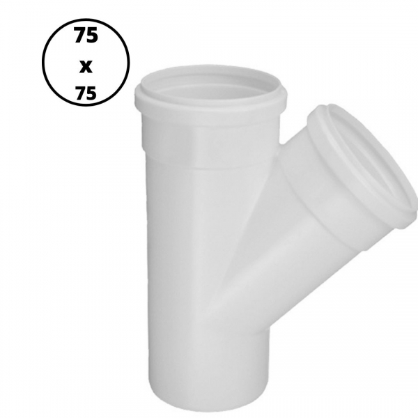 Junção 45 Para Esgoto Simples Primário DN 75x75 mm Krona 0628
