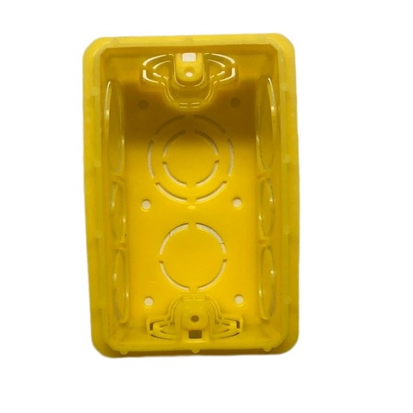 Caixa de Luz de Embutir 4 x 2 em PVC para Drywall/Gesso Amarela Antichama Tramontina
