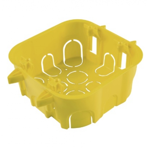 Caixa de Luz de Embutir 4 x 4 em PVC para Drywall/Gesso Amarela Antichama Tramontina