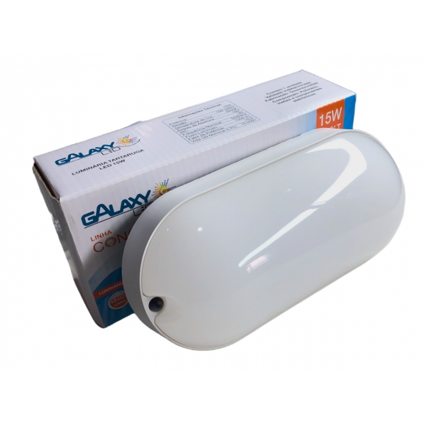 Luminária Arandela Tartaruga 15 W 3000 K IP65 Branca Galaxy