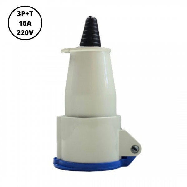Acoplamento Industrial Fêmea Newkon 3P+T 16 A 220 V 9 h Azul N4059 Steck