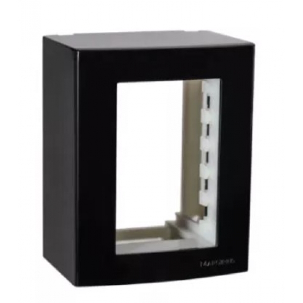 Caixa de Sobrepor 95 x 75 mm para 3 Módulos com Suporte Branca Sleek Margirius