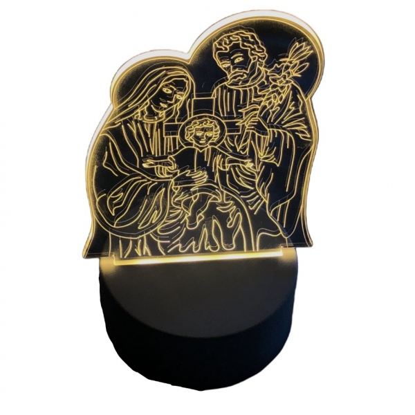 Luminária Decorativa 3D Sagrada Família 4 W 5 V 3 Cores USB Embuled