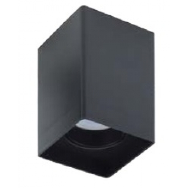 Spot Sobrepor Quadrado Dicróica MR16 Preto Galaxy 9211