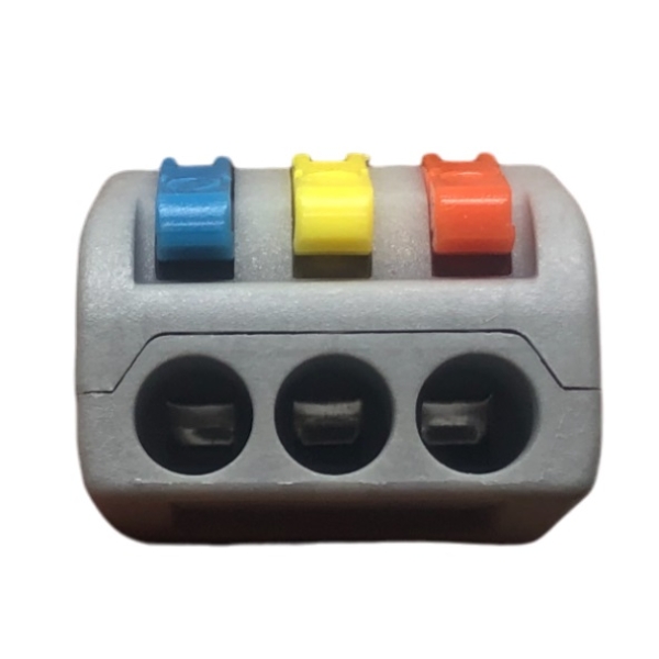Conector de Emenda Rápida 3 Polos 32 A 400 V para 0,75 a 4 mm² 223C Tricolor Interneed