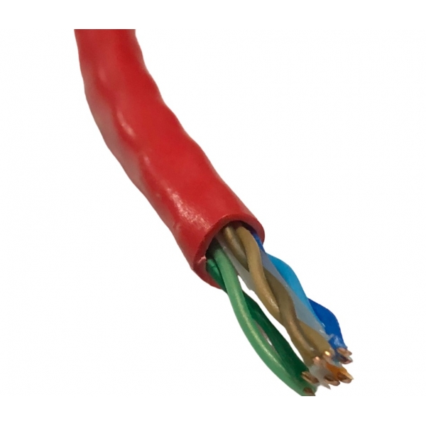 Cabo de Rede LAN CAT6 UTP 4 Pares 23 AWG Vermelho por metro Megatron