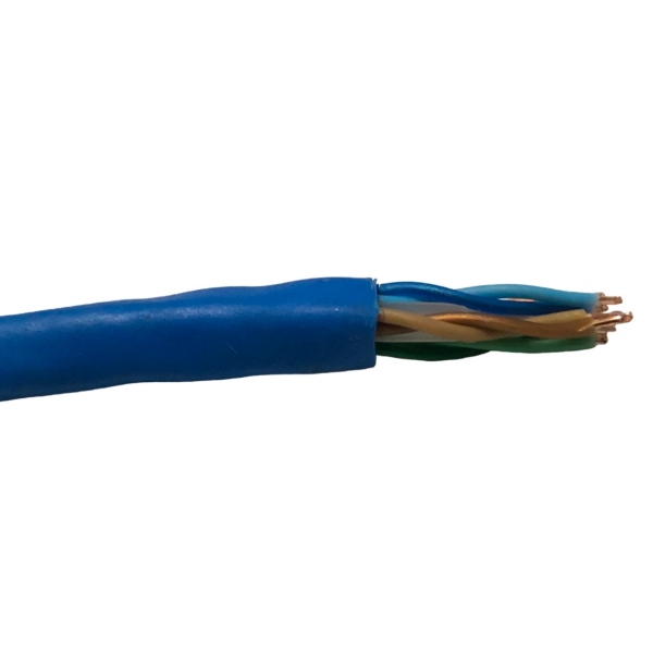 Cabo de Rede LAN CAT6 UTP 4 Pares 23 AWG Azul por metro Megatron