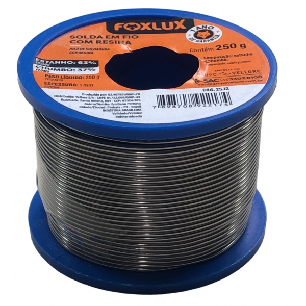 Estanho Solda Carretel 250 G 25.12 Foxlux