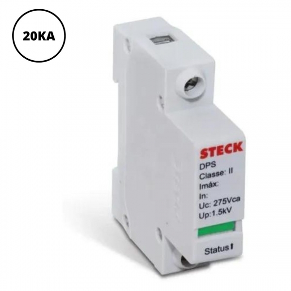 DPS Dispositivo Protetor Surto 20 kA 275 V 1P Classe 2 Steck