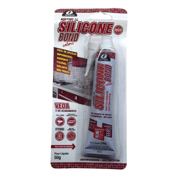 Silicone Bond Acético Preto 50 g Garin Ssap-050