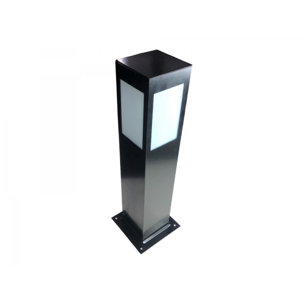 Poste Balizador Quadrado 50cm 1 Lâmpada E-27 Preto Ideal Iluminação