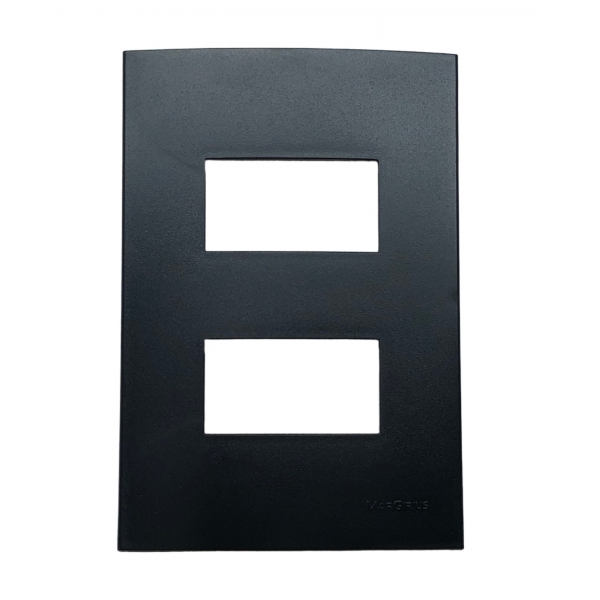 Placa 4 X 2 2 Postos Separados Preta Ebony Clean PA014450 Margirius