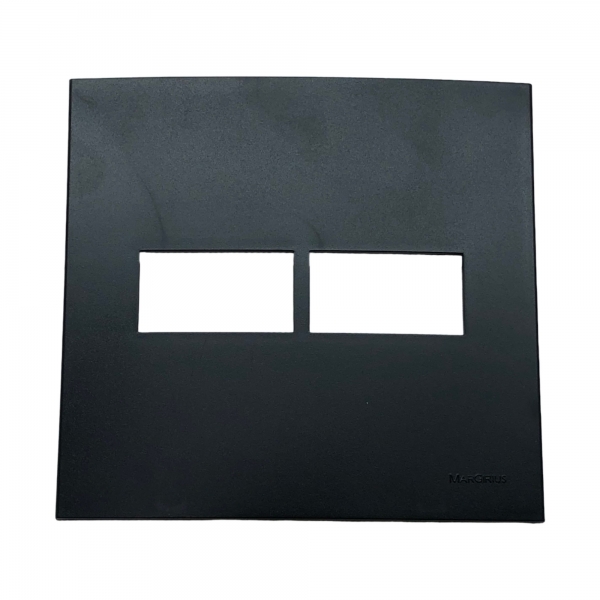 Placa 4 x 4 2 Postos Preta Ebony Clean PA014453 Margirius