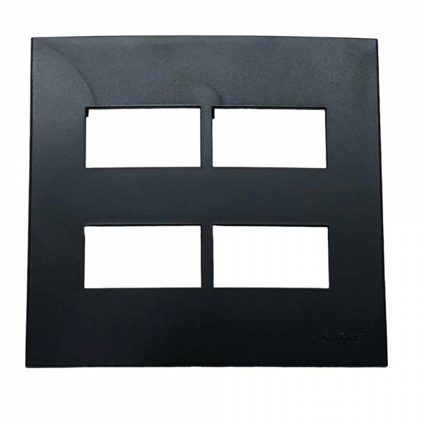 Placa 4 x 4 4 Postos Separado Preta Ebony Clean PA014455 Margirius