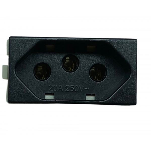 Tomada 2P+T 20amp Preto Ebony Clean Margirius PA016819