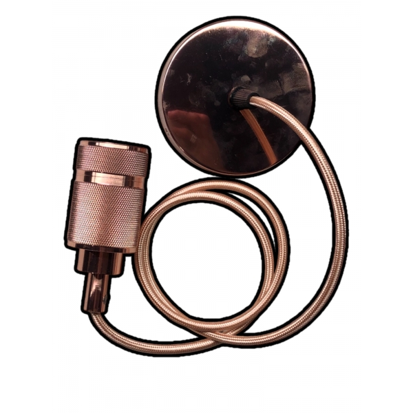 Pendente Luxo Detalhado em Alumínio Ouro Rosé E27 Cabo 1 m Galaxy 3716
