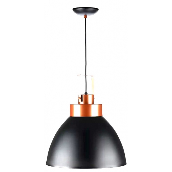Pendente Alumínio Arcanas 300mm Preto Interno Cobre 107ptcb Neo Iluminação