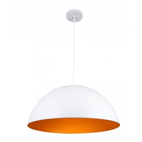 Pendente de Alumínio Arcanas 300 mm Branco com Interior Cobre 107BRCB Neo Iluminação