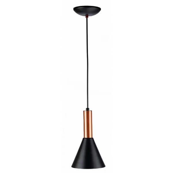 Pendente de Alumínio Rodes 160 mm Preto com Interior Cobre 102PTCB Neo Iluminação