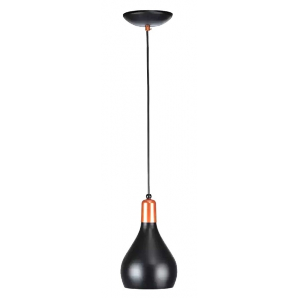 Pendente de Alumínio Delfos 120 mm Preto com Interior Cobre 103PTCB Neo Iluminação