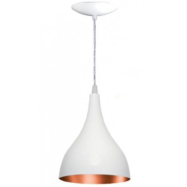 Pendente de Alumínio Teat 150 mm Branco com Interior Cobre 771PTCB Neo Iluminação